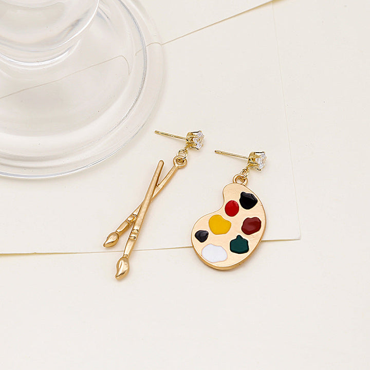 Artist's palette earrings