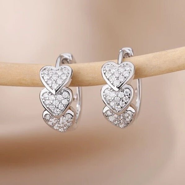 Zirconium Heart Earrings